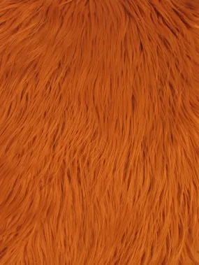 Amber Solid Mongolian Long Pile Faux Fur Fabric / Sold By The Yard