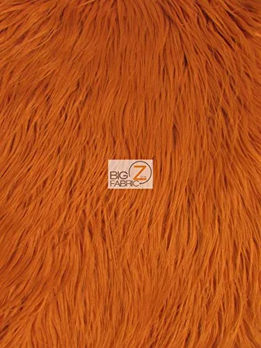 Amber Solid Mongolian Long Pile Faux Fur Fabric / Sold By The Yard