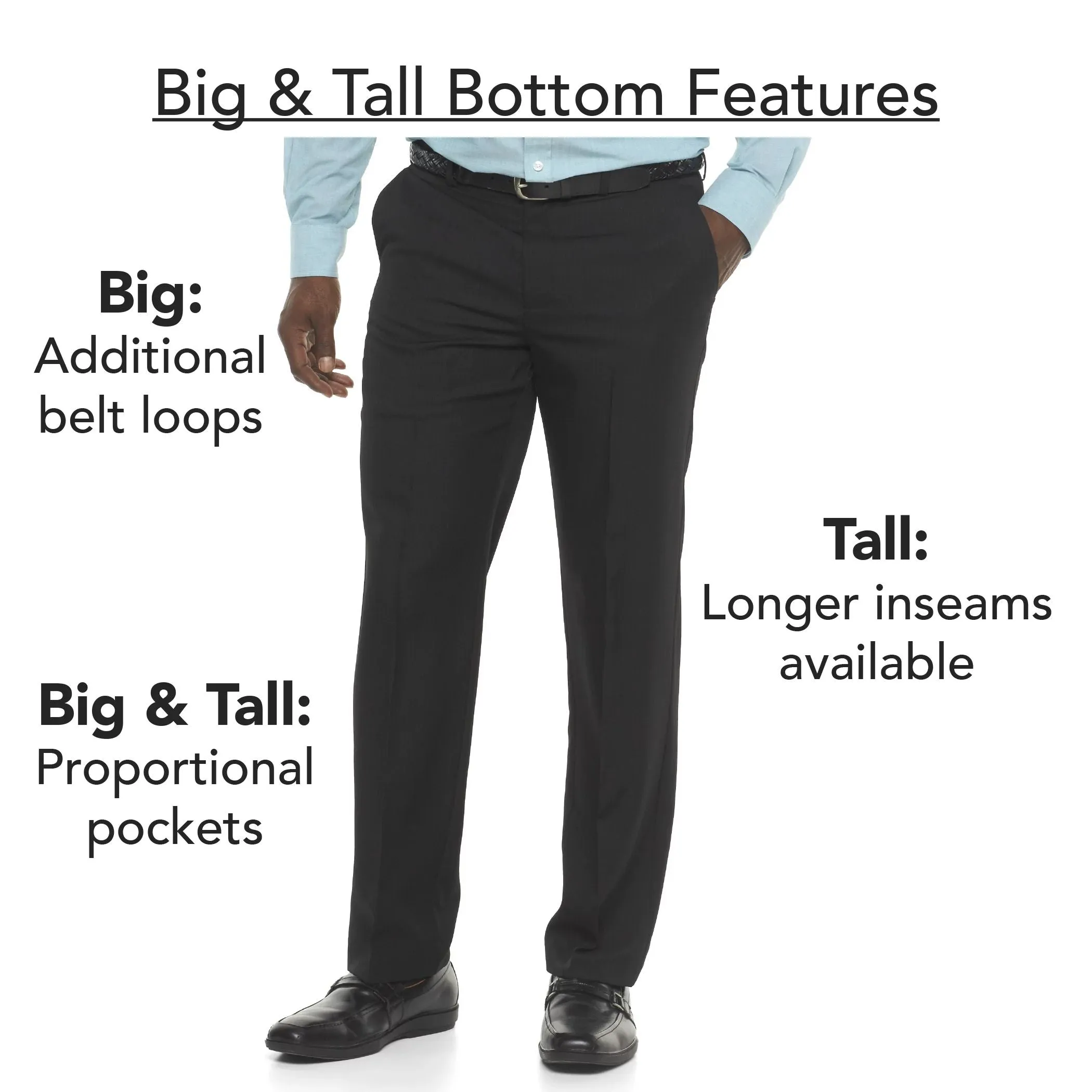 Big & Tall Performance Series Extreme Comfort Lee Straight Fit Trousers in Khaki, Blue