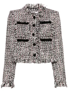 Black Fringed Boucle Jacket