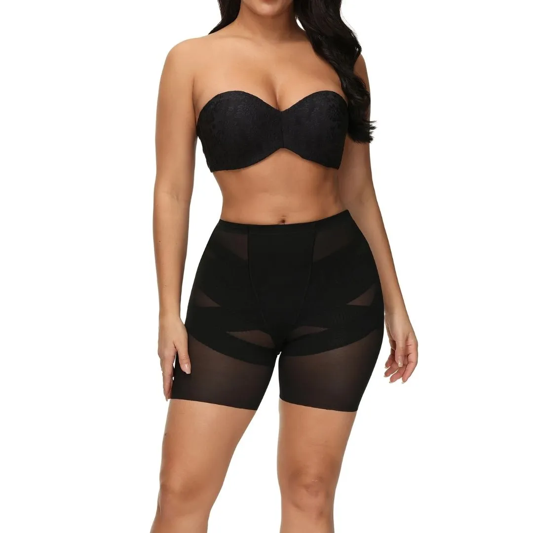 Black Mesh Shapewear Shorts