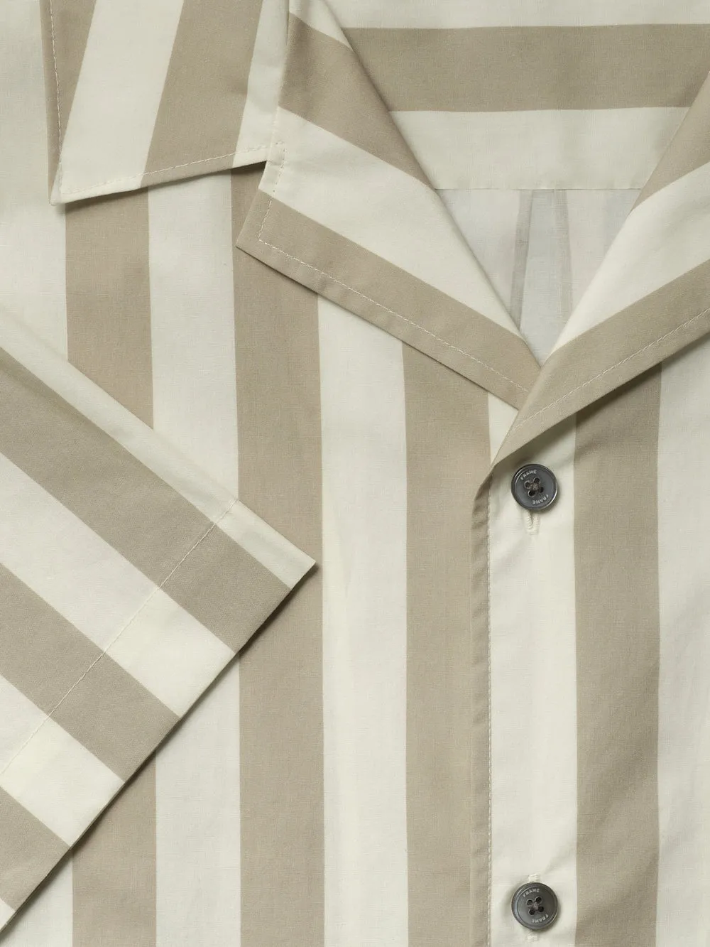 Camp Collar Shirt -- Smoke Beige Stripe