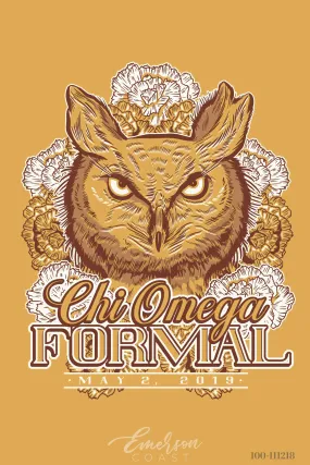 Chi Omega Owl Formal T-shirt