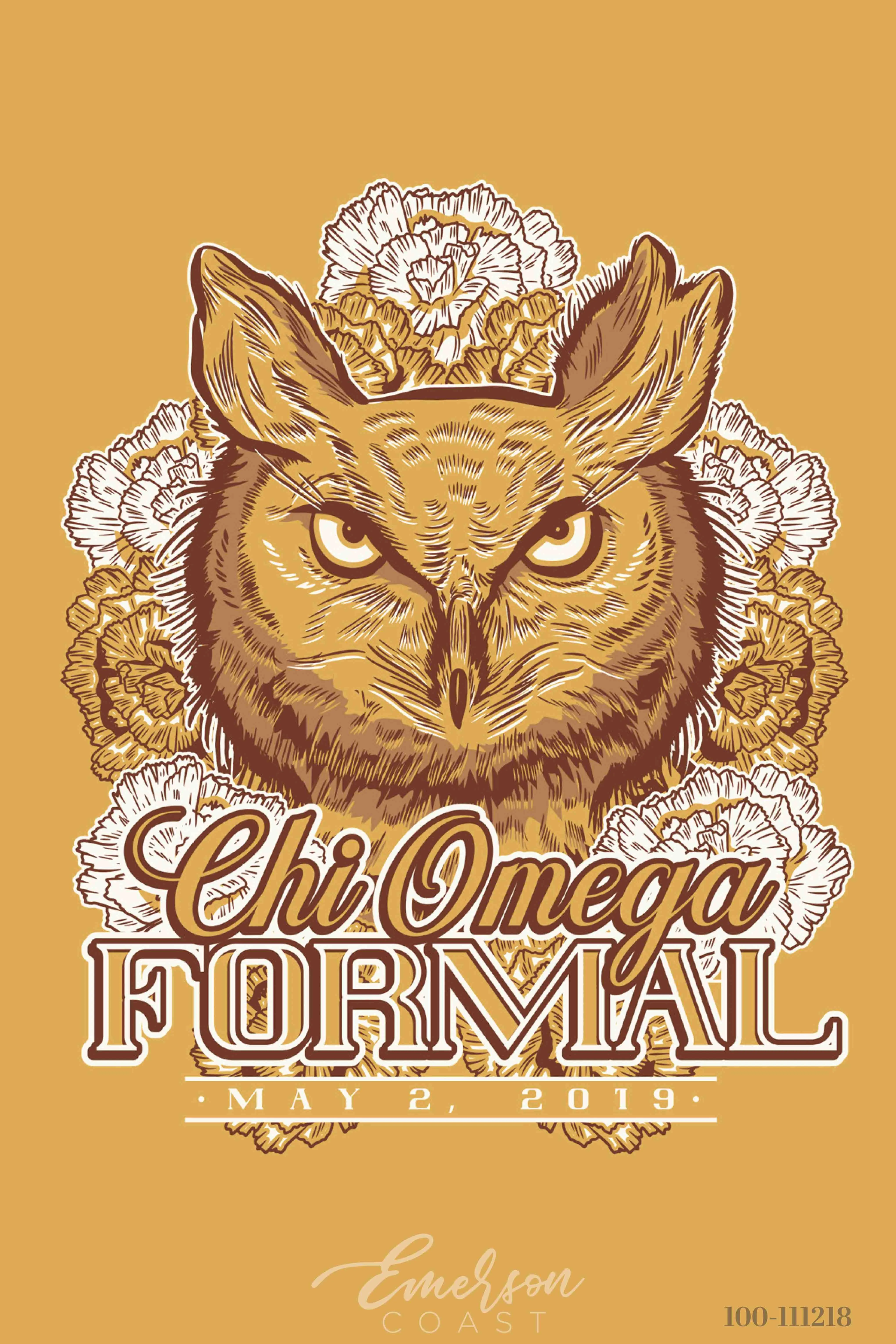 Chi Omega Owl Formal T-shirt