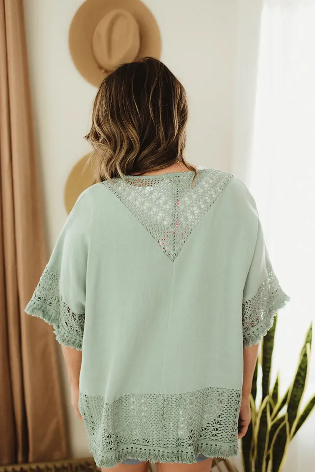 Crochet Tassel Hem Cardi