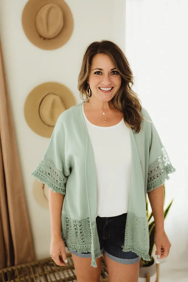 Crochet Tassel Hem Cardi