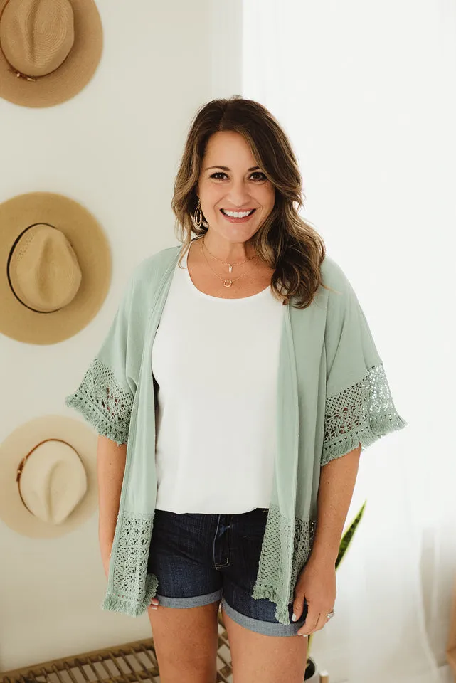 Crochet Tassel Hem Cardi