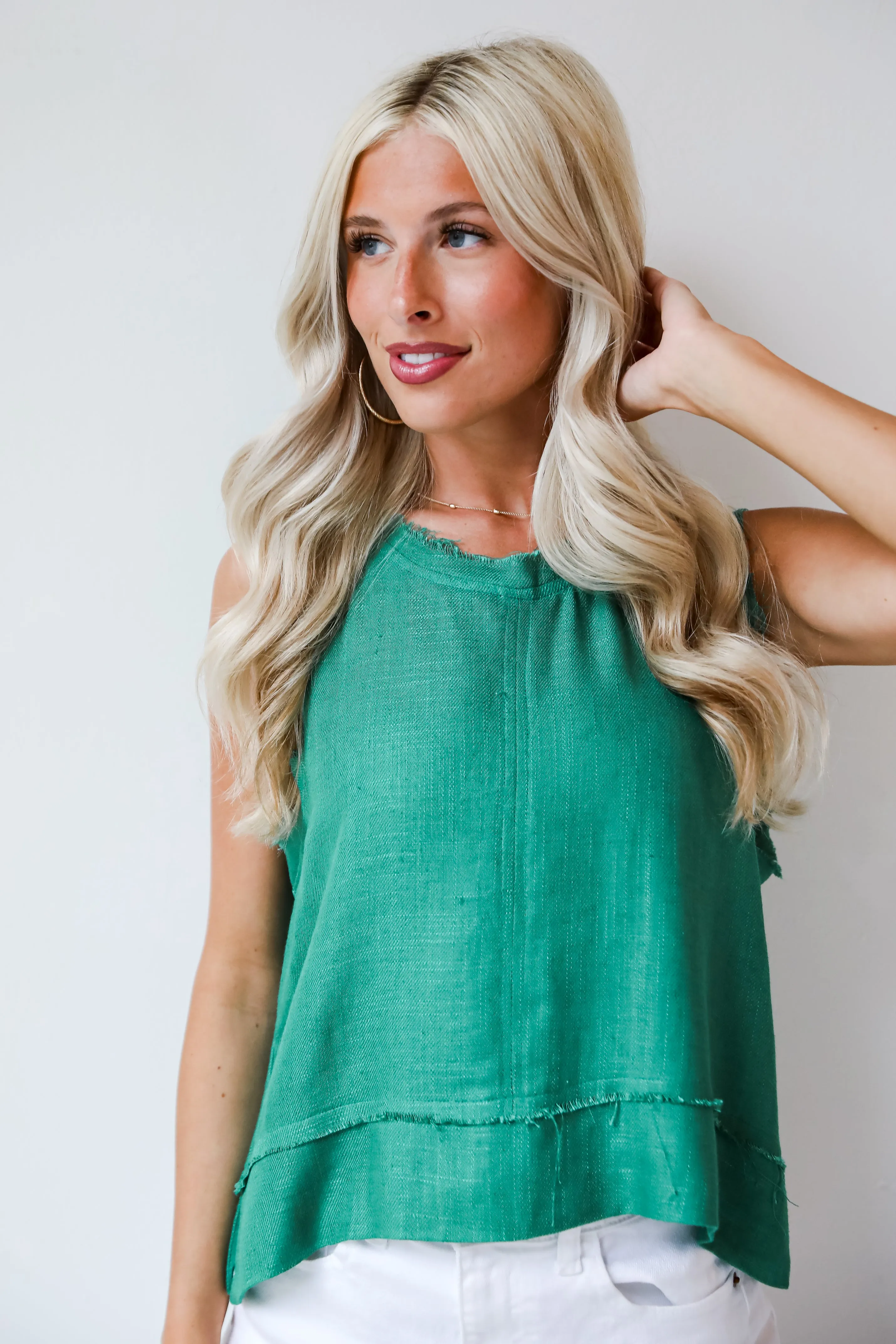 Dreamy Decision Linen Tank - DU DEAL