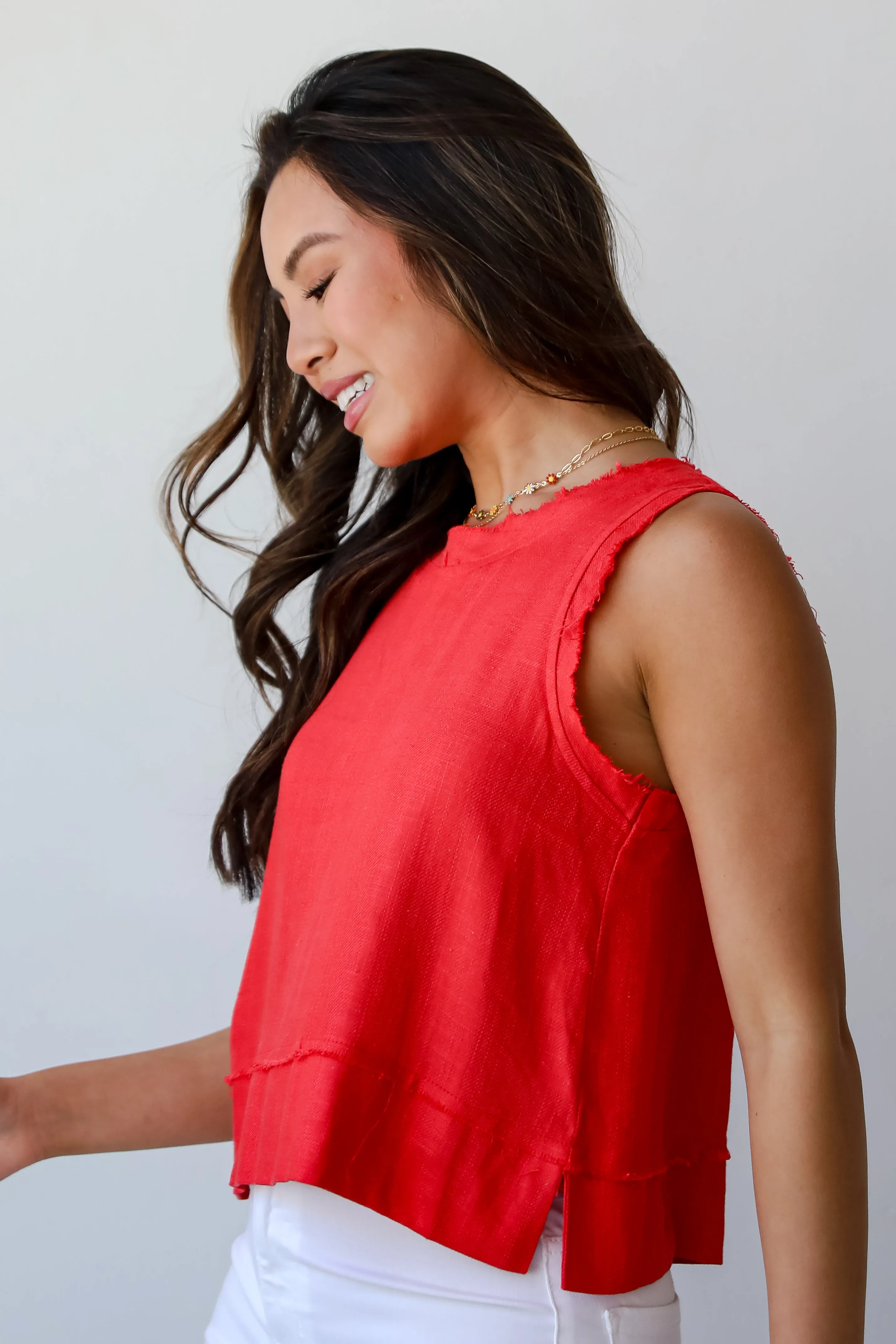 Dreamy Decision Linen Tank - DU DEAL