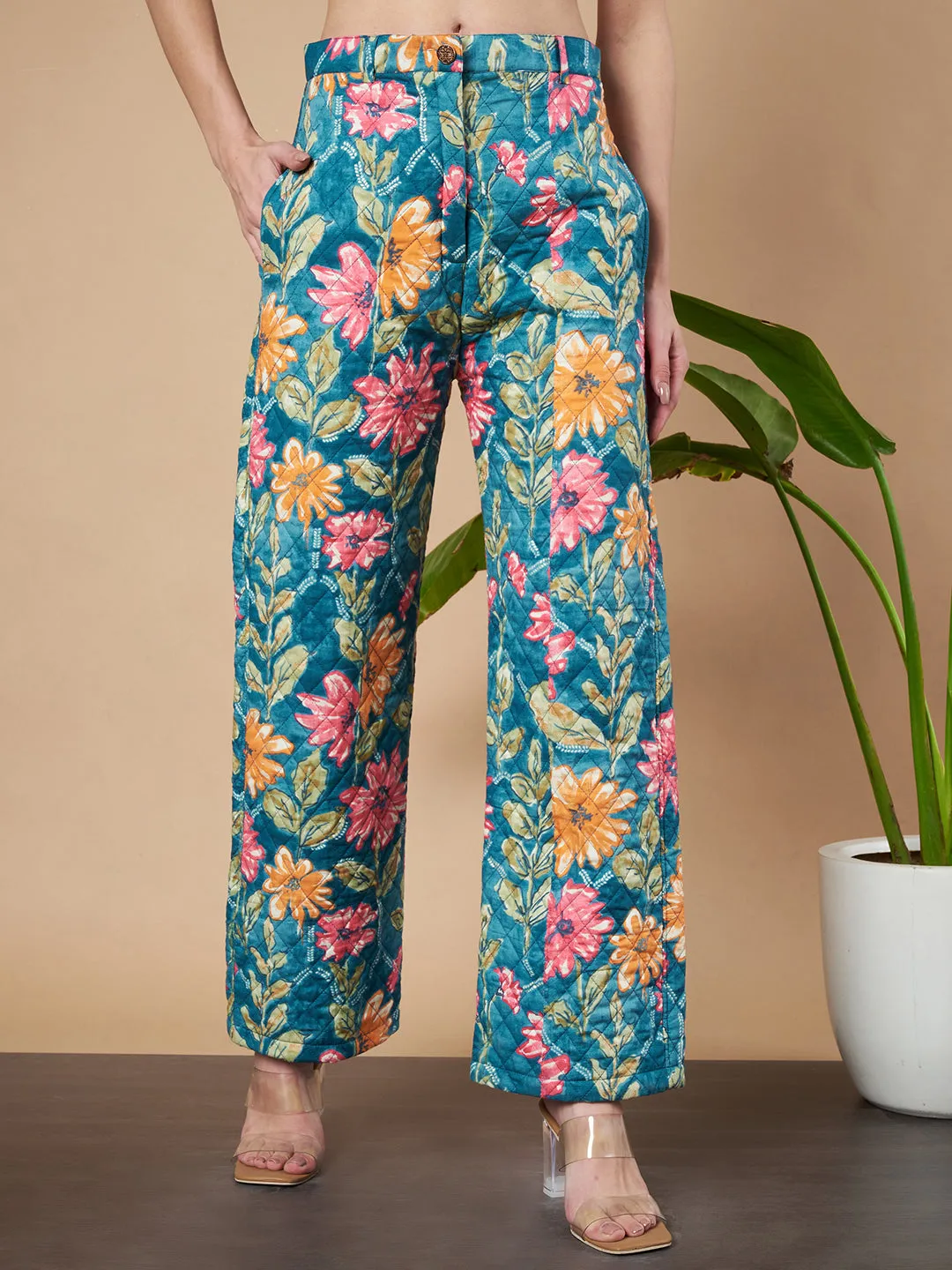 Floral Quilted Premium Trouser for Women