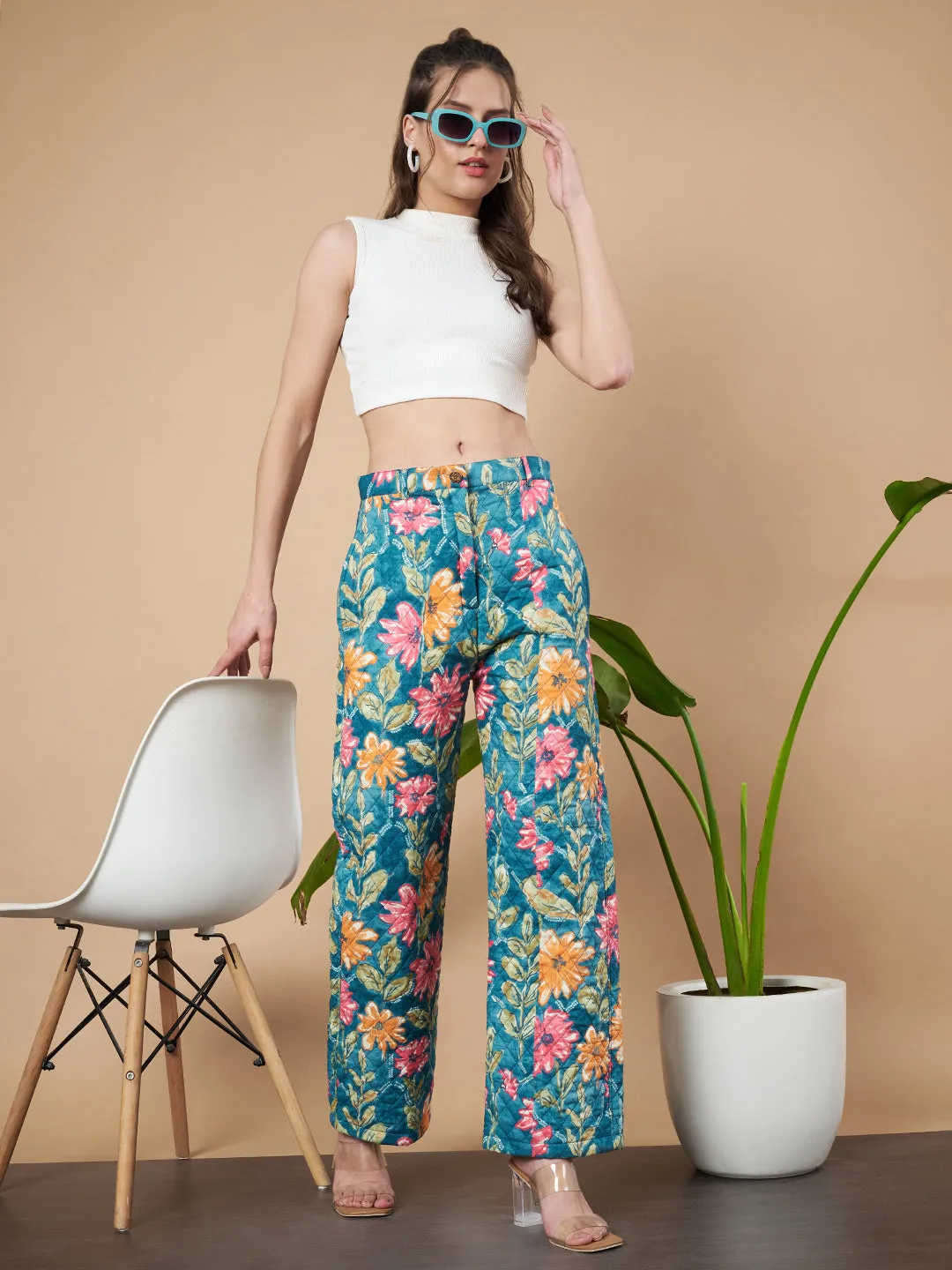 Floral Quilted Premium Trouser for Women