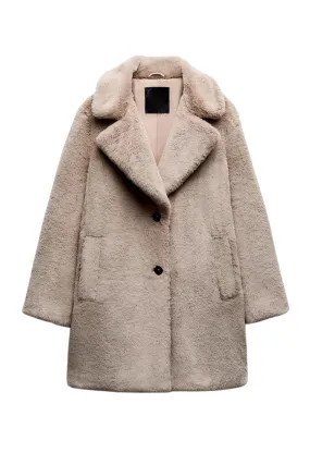 'Francine' Faux Fur Thick Coat (2 Colors)