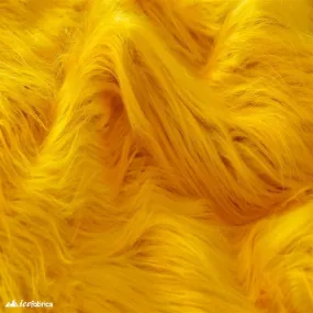 Gold Shaggy Mohair Faux Fur Fabric/ 3-4 Inches Long Pile