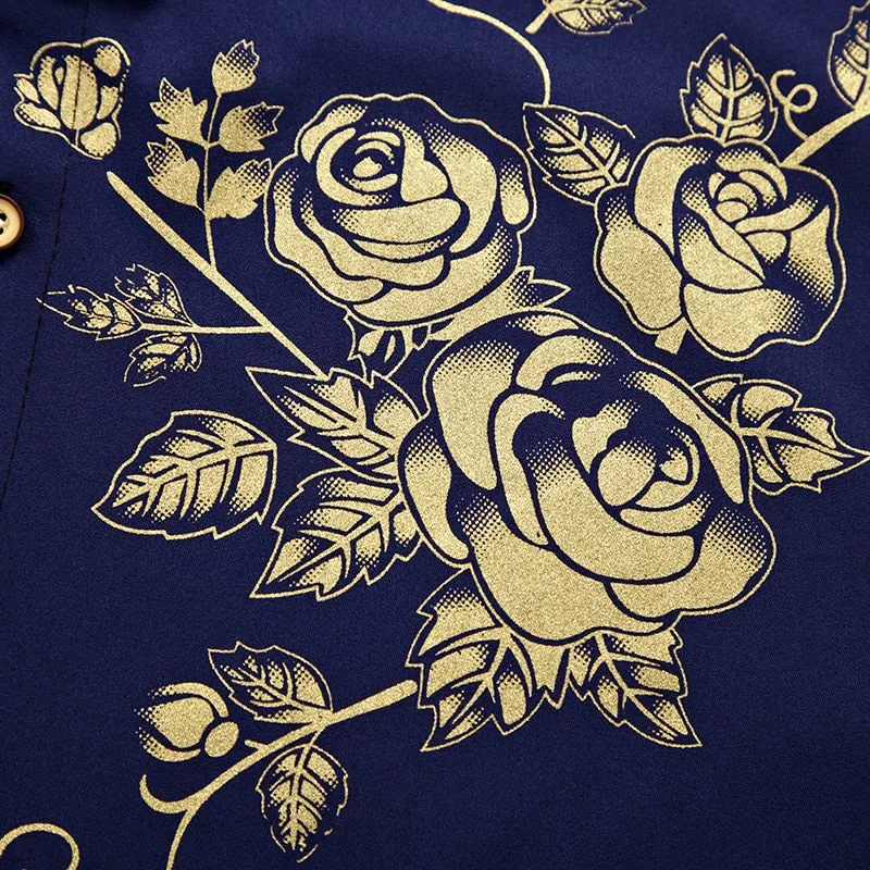 Golden Rose Printed Short-Sleeved Shirts