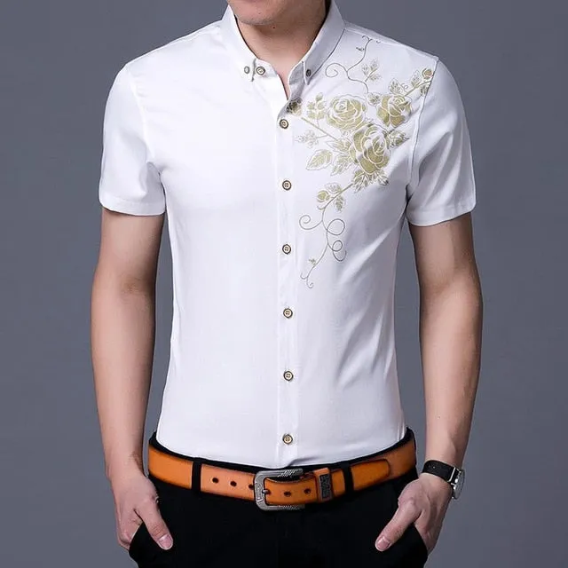 Golden Rose Printed Short-Sleeved Shirts