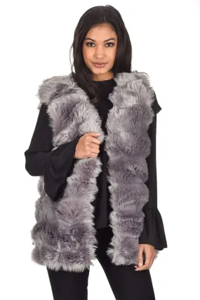 Grey Faux Fur Gilet