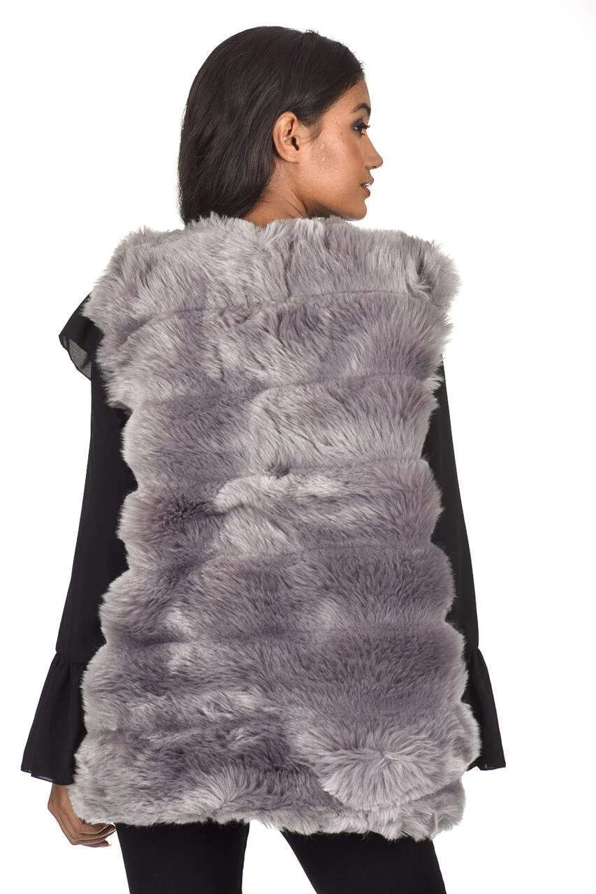 Grey Faux Fur Gilet