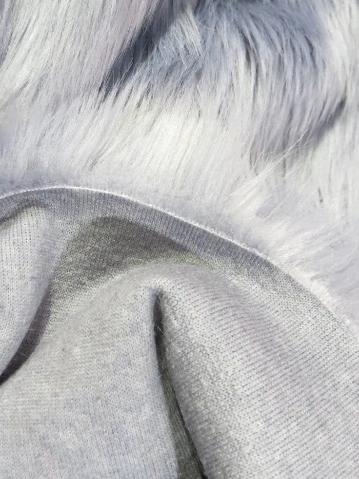 Grey Frost Solid Shaggy Long Pile Faux Fur Fabric / 15 Yard Bolt