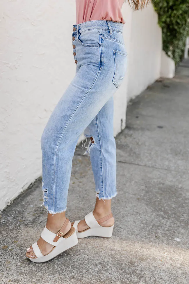 Lucy Distressed Girlfriend Medium Wash Jeans FINAL SALE