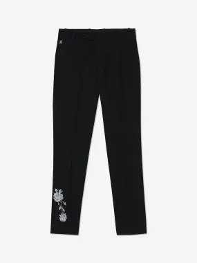 Maison Ava Boys Floral Lucien Trousers in Black