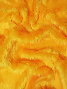 Mango Solid Shaggy Long Pile Faux Fur Fabric / Sold By The Yard