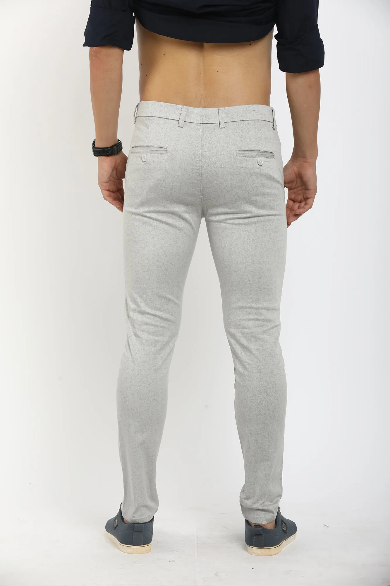 Men Sliver Color Comfort Fit Trousers (CH3004)