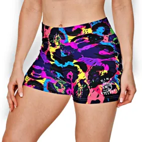 Neon Jungle Print High Waisted Shorts