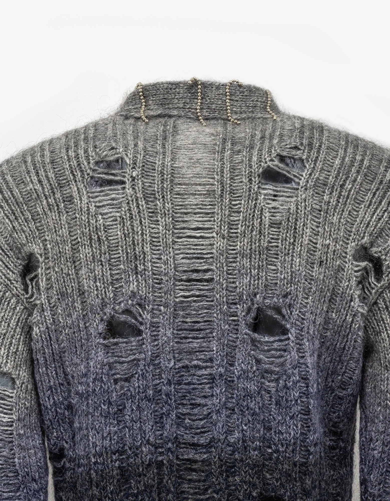 Off-White Grey Punk Pearl Degrade Cardigan