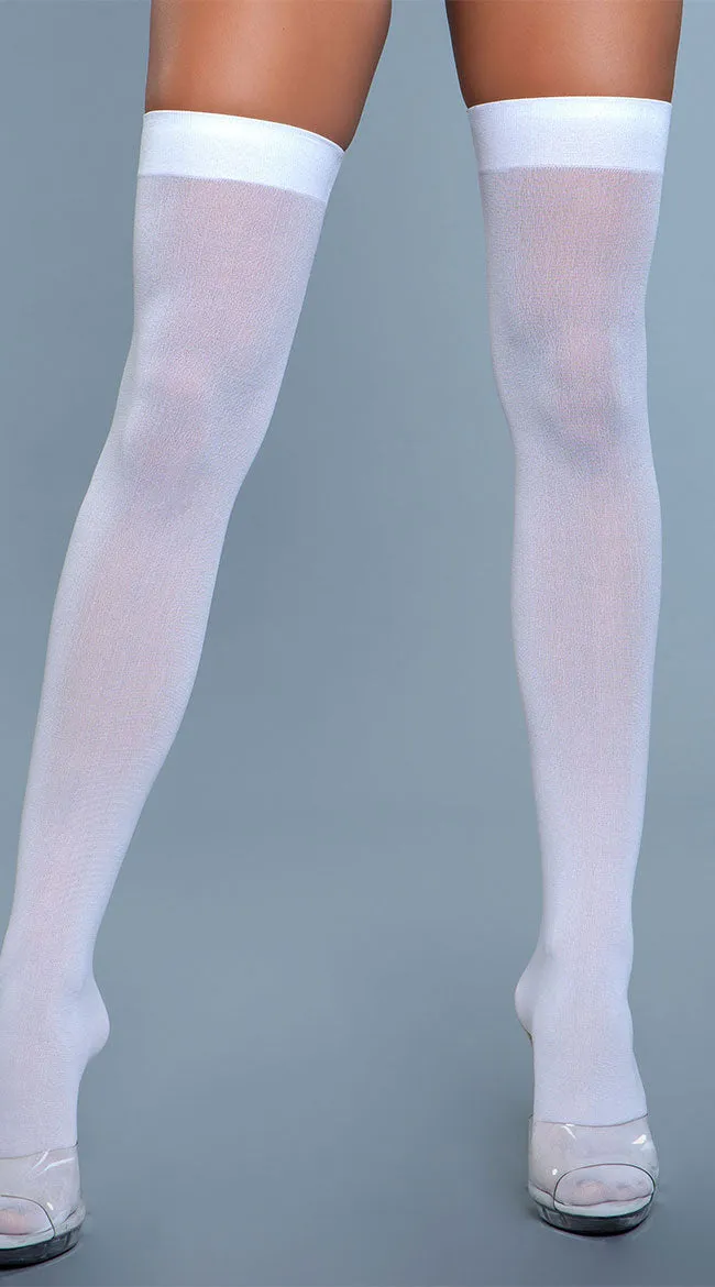 Opaque Nylon Thigh Highs