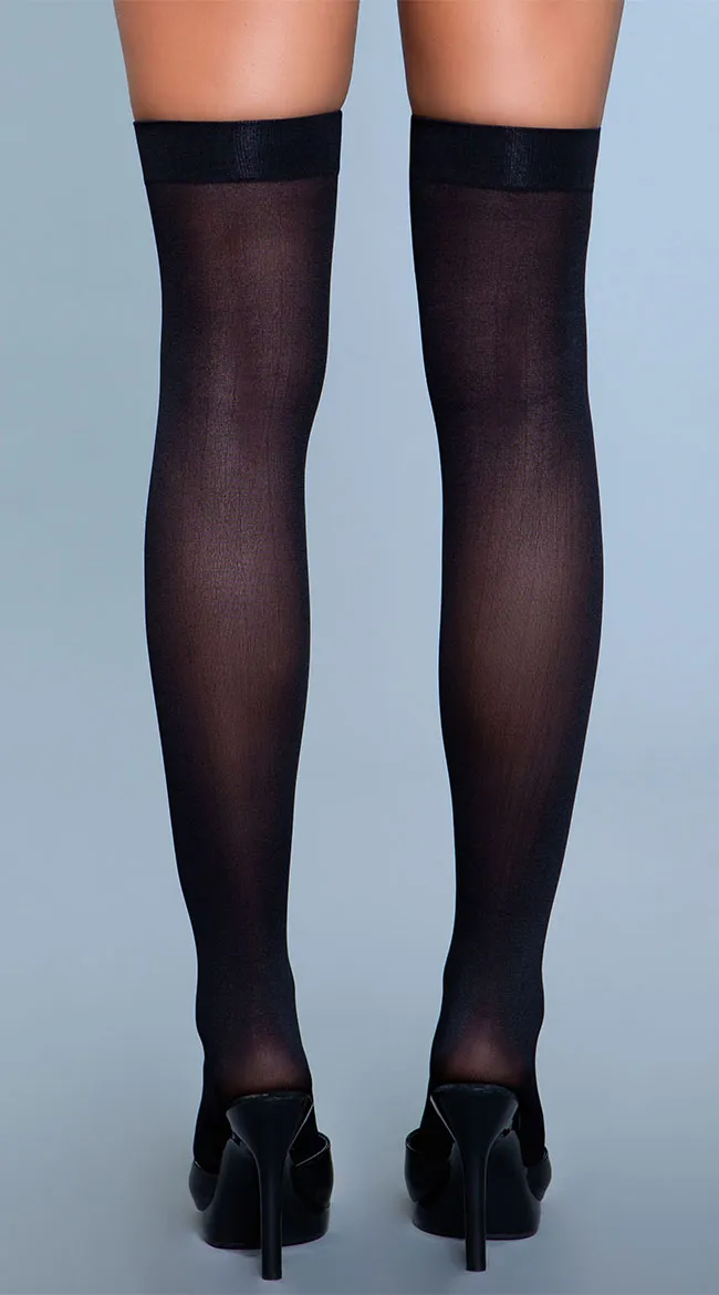 Opaque Nylon Thigh Highs