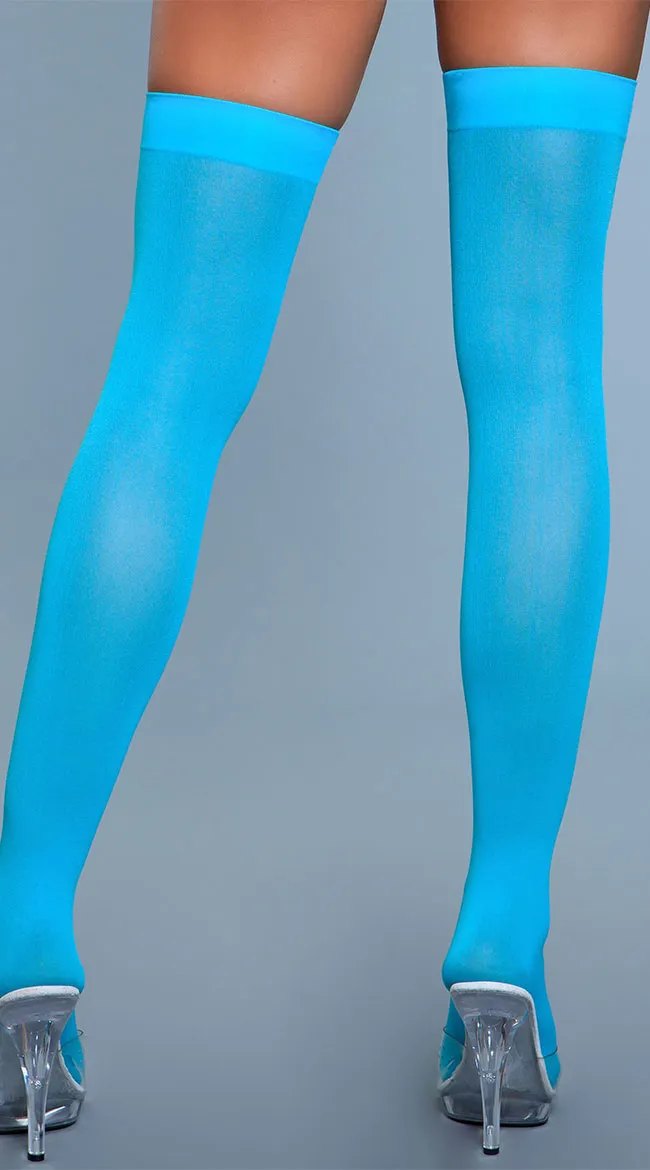 Opaque Nylon Thigh Highs