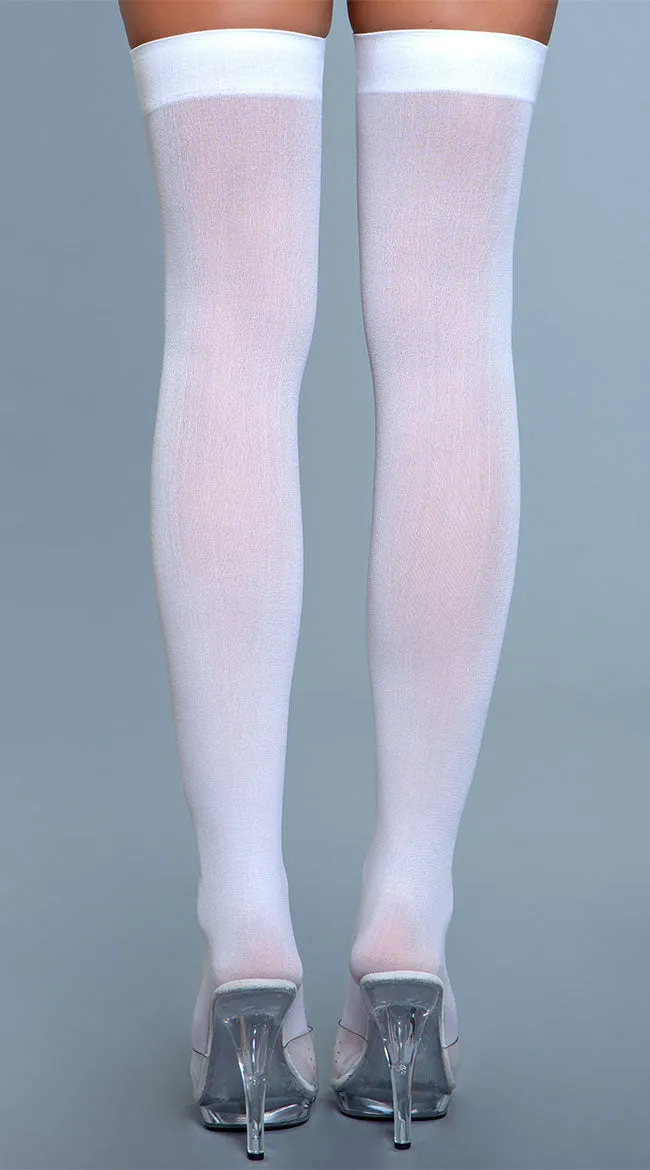 Opaque Nylon Thigh Highs