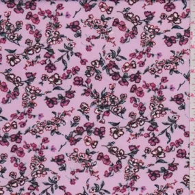 Pale Orchid Pink Mini Tossed Floral Nylon Knit Fabric