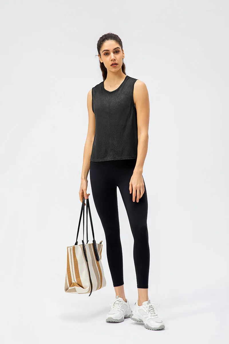 Sleeveless Tank Tops Sheer