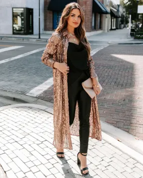 TastyHottie - Mixer Button Down Sequin Duster - Copper