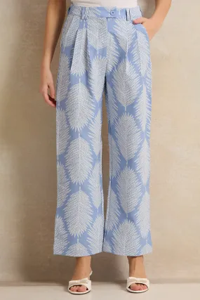 Women Blue Printed Pants